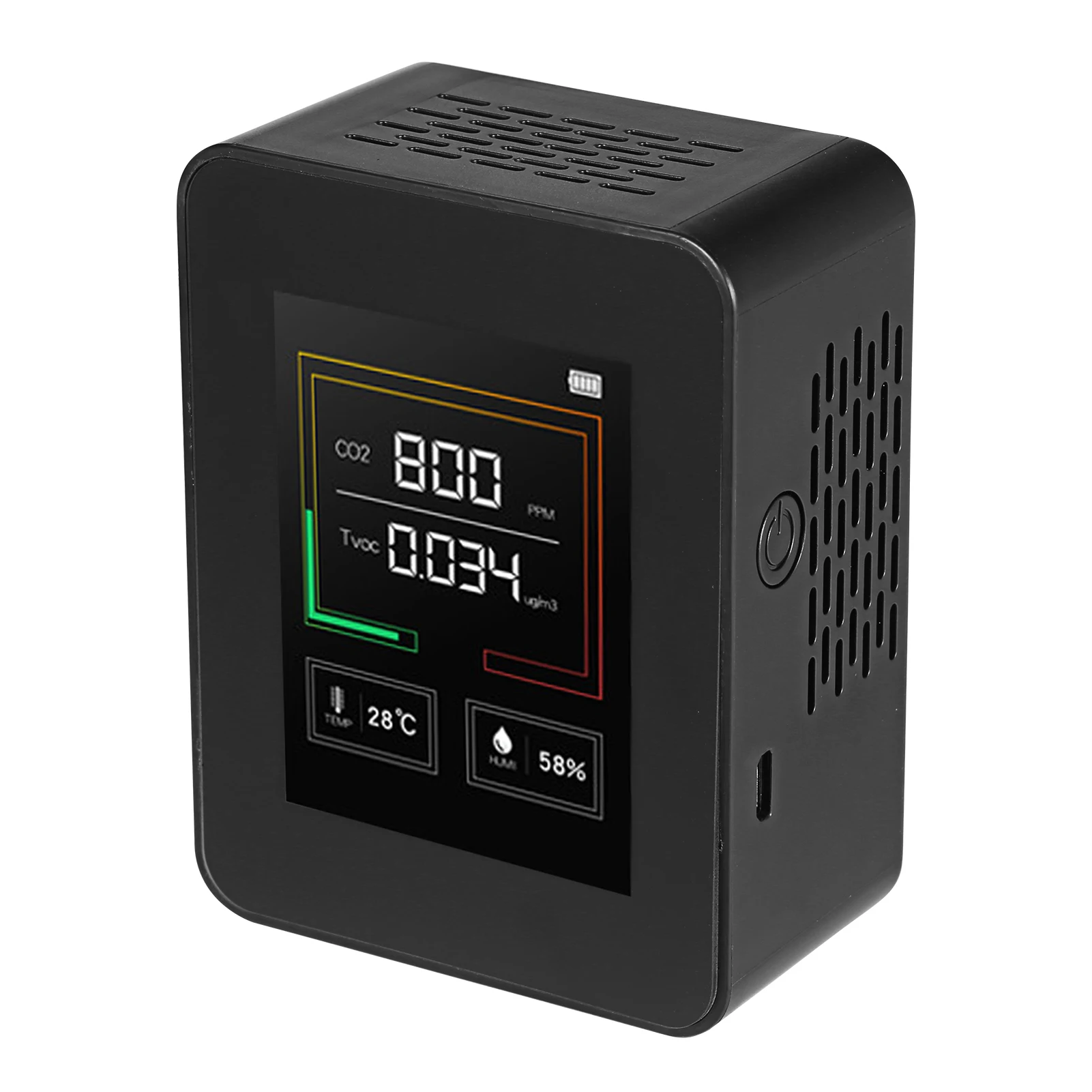 Контроль качества воздуха CO2 TVOC метр Температура и влажности детектор двуокиси углерода с сигнализацией, хорошее качество воздуха в режиме ...
Контроль качества воздуха CO2 TVOC метр Температура и влажности детектор двуокиси углерода с сигнализацией, хорошее качество воздуха в режиме ...