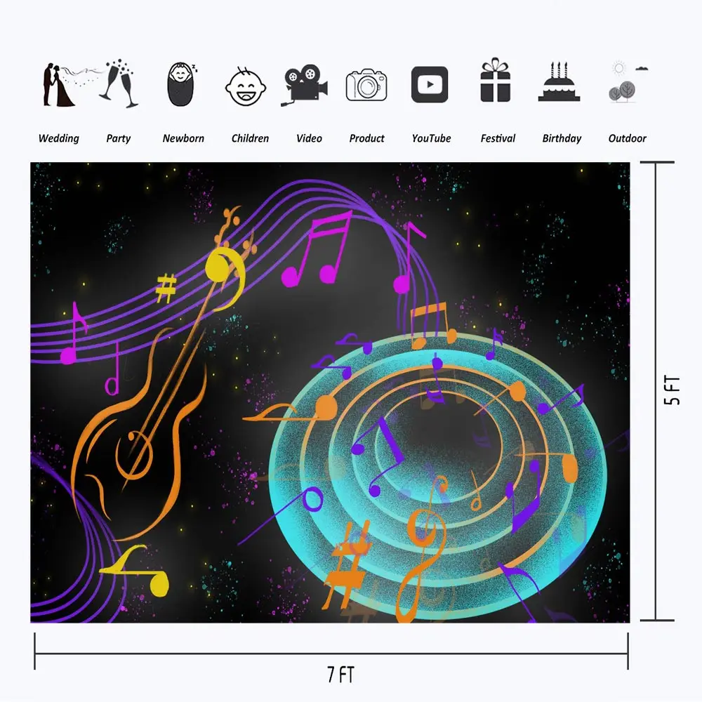 Music Theme Party Photophone Birthday Photography Backgrounds Photographic Backdrops For Photo Studio
Music Theme Party Photophone Birthday Photography Backgrounds Photographic Backdrops For Photo Studio