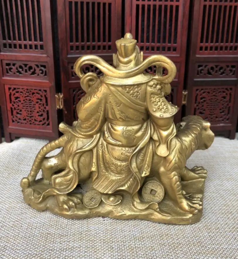 Китайская медная Статуэтка с изображением тигра бога богатства | Дом и сад