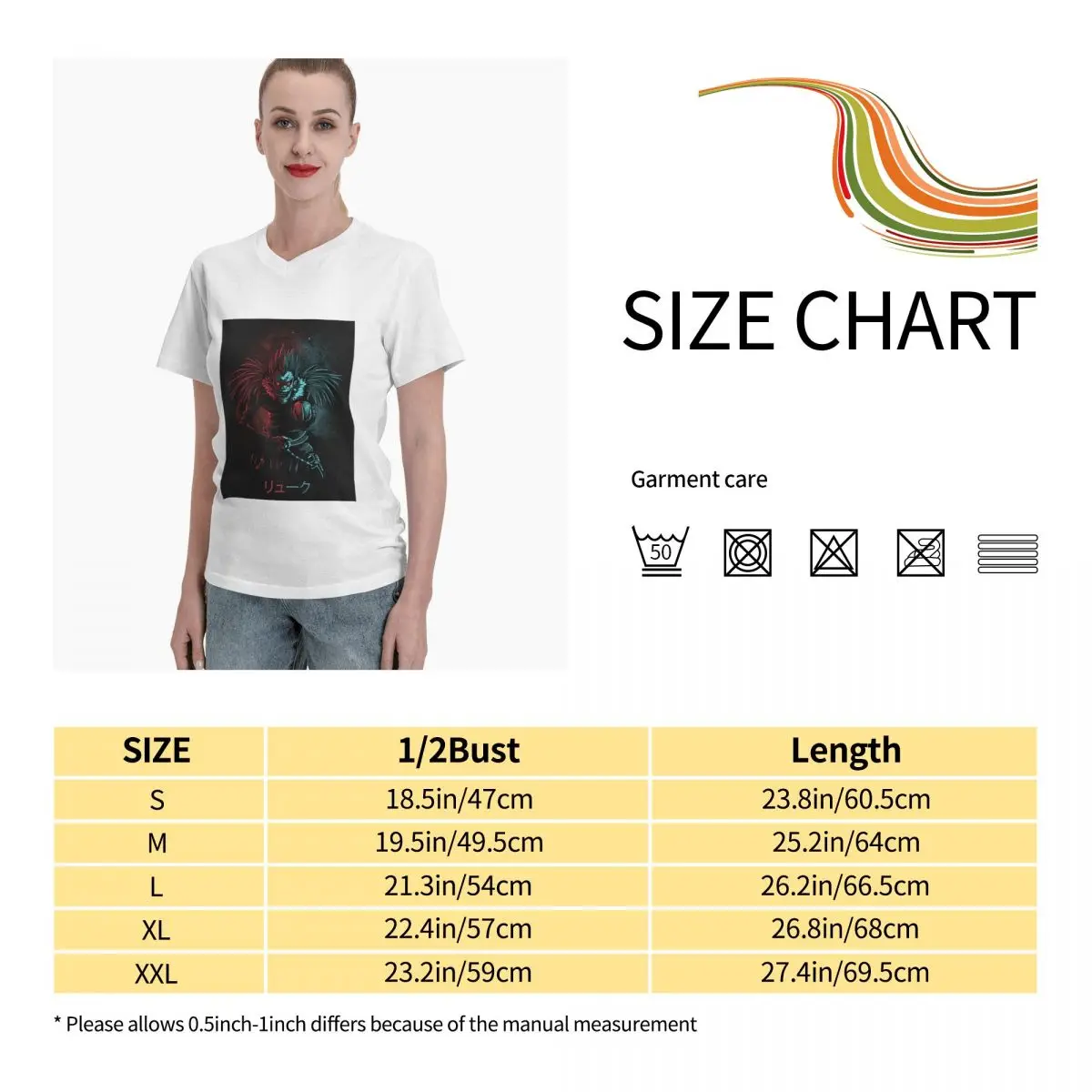 Anime Fans Yagami Light 7 womens shirts Soft and comfortable V-neck T-shirt with short sleeves
Anime Fans Yagami Light 7 womens shirts Soft and comfortable V-neck T-shirt with short sleeves