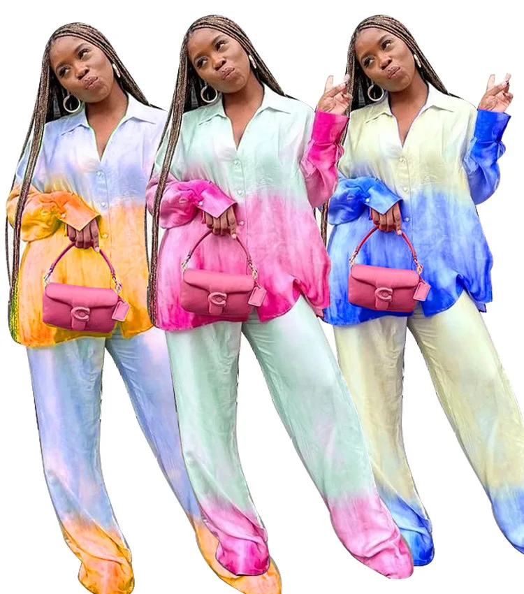 Fall Suit Women Two Piece Set Autumn Long Sleeve Tops + Wide Leg Pants Female Suits Loose Tie-dye Printed Ladies Outfits
Fall Suit Women Two Piece Set Autumn Long Sleeve Tops + Wide Leg Pants Female Suits Loose Tie-dye Printed Ladies Outfits