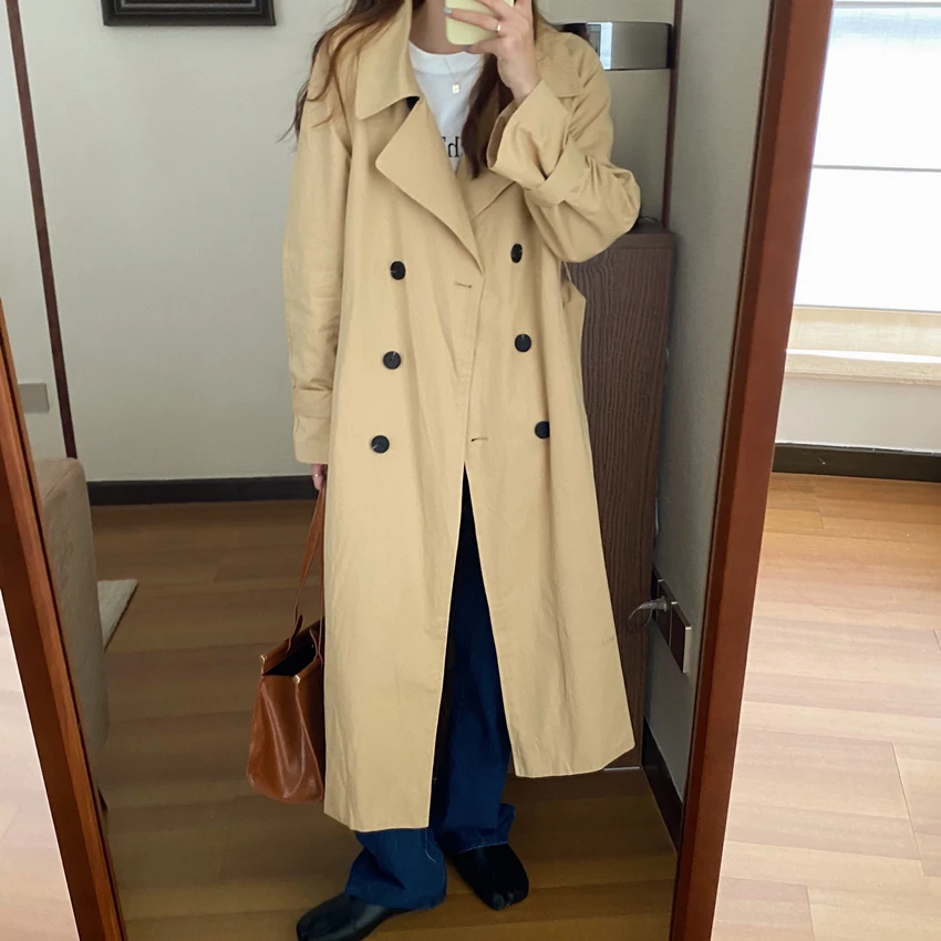 New Spring 2021 Elegant Single Breasted Trench Women Loose Overcoat Turn-down Collar Casual Long Windbreaker Female
New Spring 2021 Elegant Single Breasted Trench Women Loose Overcoat Turn-down Collar Casual Long Windbreaker Female