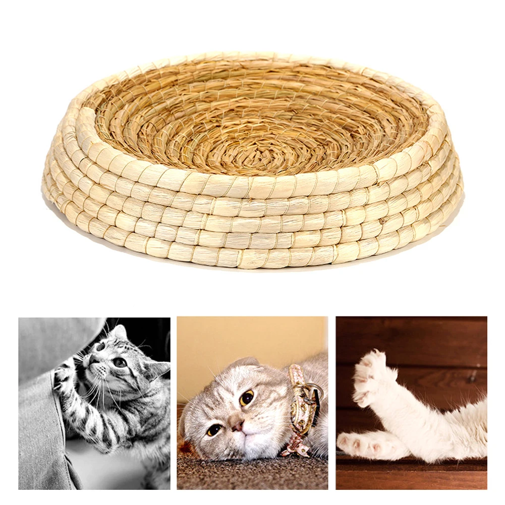 Cat Beds Woven Rattan Cat Bed Bowl Shape Design Nest Puppy Claw Scratcher Handmade Cat Pet Soft Sleeping House Supplies
Cat Beds Woven Rattan Cat Bed Bowl Shape Design Nest Puppy Claw Scratcher Handmade Cat Pet Soft Sleeping House Supplies