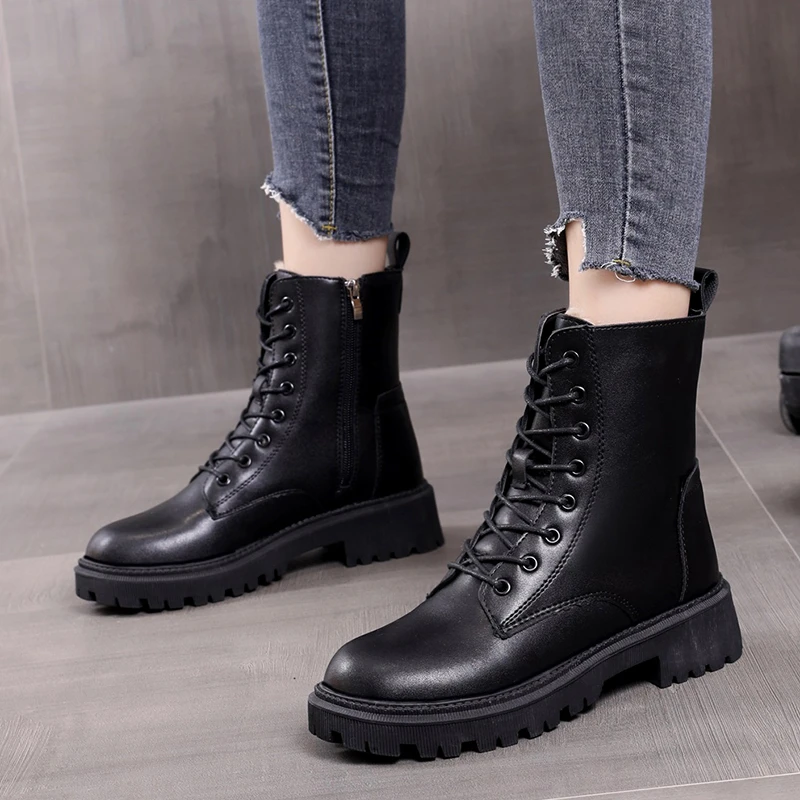 Women's Short Boots Solid Color Zipper Thick-soled Waterproof Women's Boots Comfortable Outdoor Plus Velvet Warm Snow Boots 2021
Women's Short Boots Solid Color Zipper Thick-soled Waterproof Women's Boots Comfortable Outdoor Plus Velvet Warm Snow Boots 2021