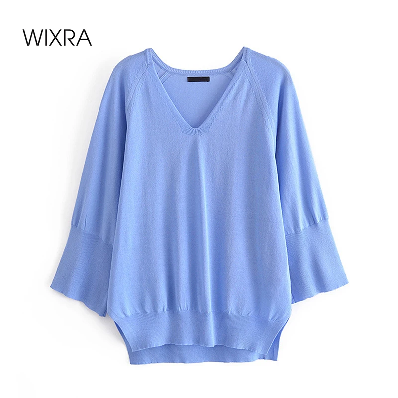 Wixra Women Knitted V-Neck Long Sleeve Solid Side Split Pollover Top 2021 Spring New Fashion Loose Straight Sweater
Wixra Women Knitted V-Neck Long Sleeve Solid Side Split Pollover Top 2021 Spring New Fashion Loose Straight Sweater