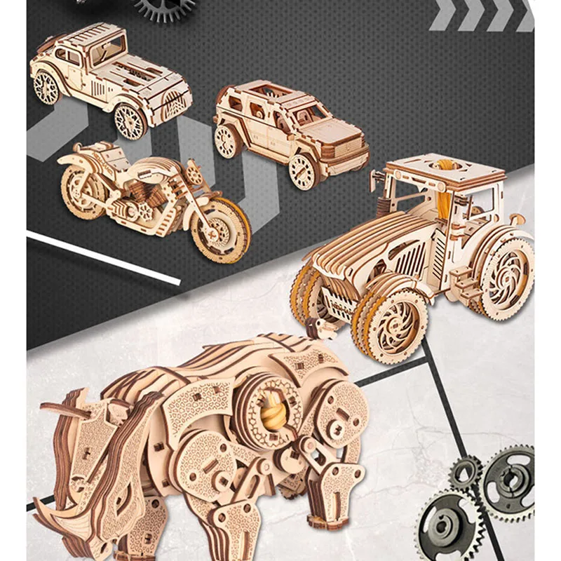 Mechanical transmission model rubber band driving automobile animal assembling children's puzzle toy building block 3D three dim
Mechanical transmission model rubber band driving automobile animal assembling children's puzzle toy building block 3D three dim