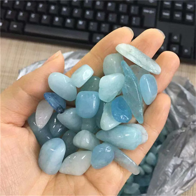 Натуральные полированные аквамариновые кристаллы кварца лечебные камни