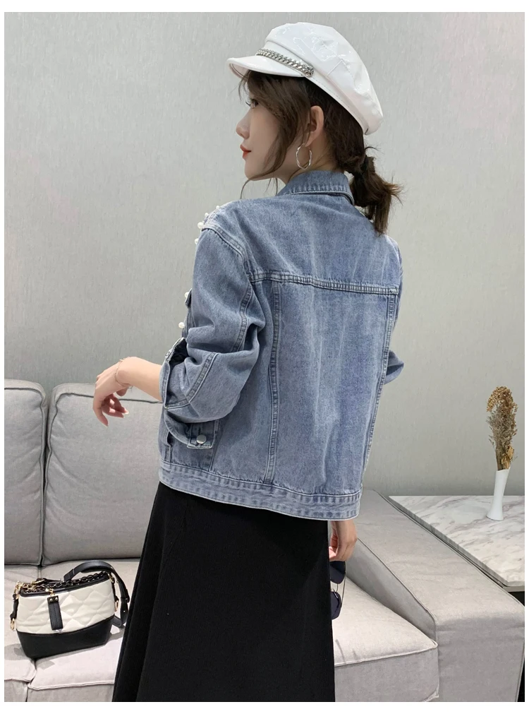 Denim Coats Female Spring And Autumn New Korean Beading Sequin Jacket Wild Long-Sleeved Single-Breasted Women Outerwear
Denim Coats Female Spring And Autumn New Korean Beading Sequin Jacket Wild Long-Sleeved Single-Breasted Women Outerwear