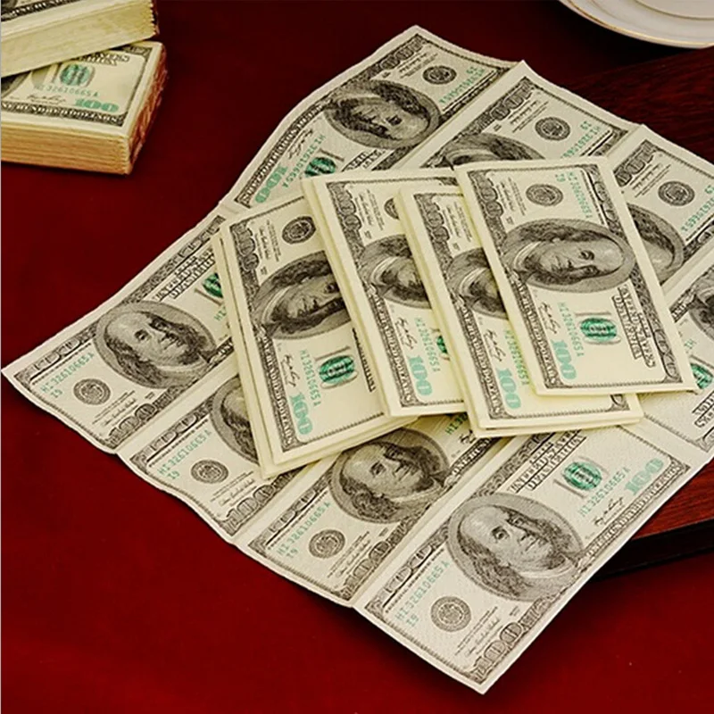 Доллар бумага для банкнот полотенца ткани вытирать бумажными полотенцами печать