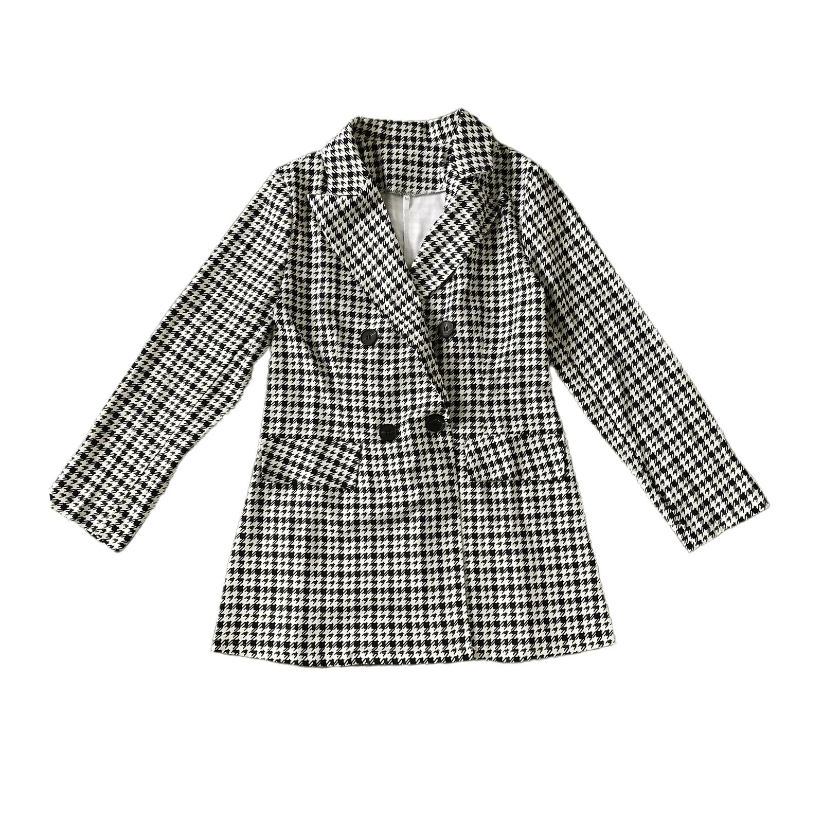 Women Plaid Blazer with Double-breasted, Pocket Decoration Color Block Spring and Autumn Clothing
Women Plaid Blazer with Double-breasted, Pocket Decoration Color Block Spring and Autumn Clothing
