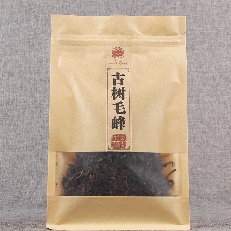 

100 г/пакет черный чай Юньнань Dianhong из Китая, ароматизированный сыпучим человеком древний кунгфу Dianhong Maofeng, подарочный пакет