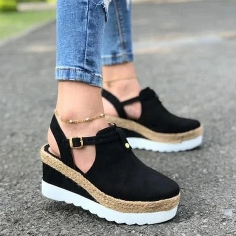 Women's Sandals Vintage Wedge Shoes Woman Buckle Strap Straw Thick Bottom Flats Platform Sandals Flock Female Shoes Summer 2020
Women's Sandals Vintage Wedge Shoes Woman Buckle Strap Straw Thick Bottom Flats Platform Sandals Flock Female Shoes Summer 2020