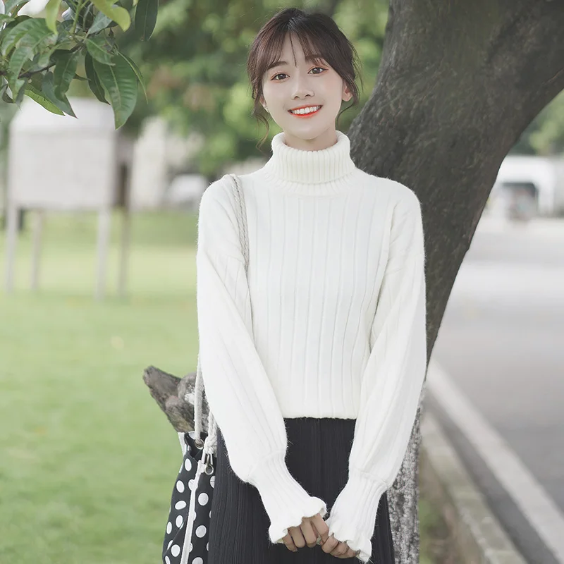 Chic Khaki 2019 New Autumn and Winter Turtleneck Knitwear Long Sleeve Sunken Stripe Pullover Lantern Sleeve Bottoming Shirt
Chic Khaki 2019 New Autumn and Winter Turtleneck Knitwear Long Sleeve Sunken Stripe Pullover Lantern Sleeve Bottoming Shirt