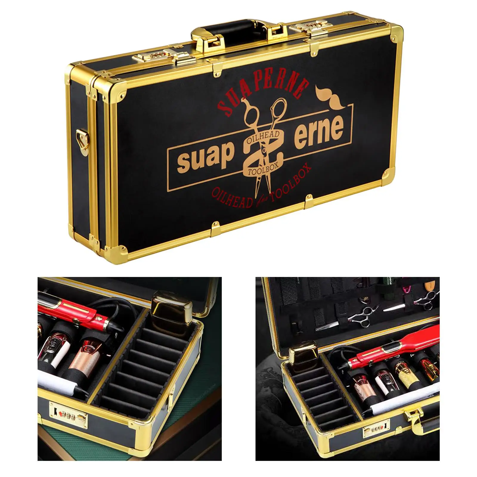 Barber Stylist Travel Metal w/Number Lock Case Hair Styling Shears Tool Box
Barber Stylist Travel Metal w/Number Lock Case Hair Styling Shears Tool Box
