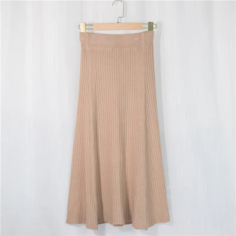 Autumn Winter Knitted Solid Color Skirts Women's Slim High Waist Mid-Length Skirt Slim Long Wrapped Pleated Skirts
Autumn Winter Knitted Solid Color Skirts Women's Slim High Waist Mid-Length Skirt Slim Long Wrapped Pleated Skirts