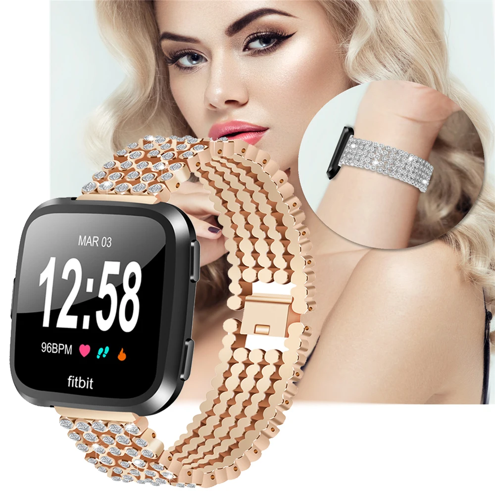 Роскошный женский элегантный браслет с кристаллами для Fitbit Versa, сменный браслет из сплава, модный блестящий браслет на запястье, круглый стразы
Роскошный женский элегантный браслет с кристаллами для Fitbit Versa, сменный браслет из сплава, модный блестящий браслет на запястье, круглый стразы