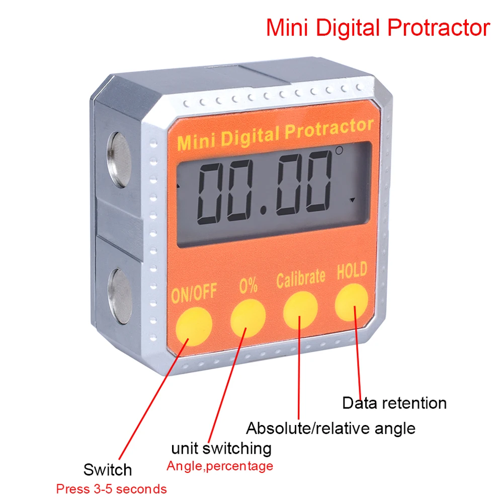 New Mini Digital Protractor 360 Degree LCD Digital Inclinometer Electronic Level Box Dual Magnetic Base Measuring Tools
New Mini Digital Protractor 360 Degree LCD Digital Inclinometer Electronic Level Box Dual Magnetic Base Measuring Tools