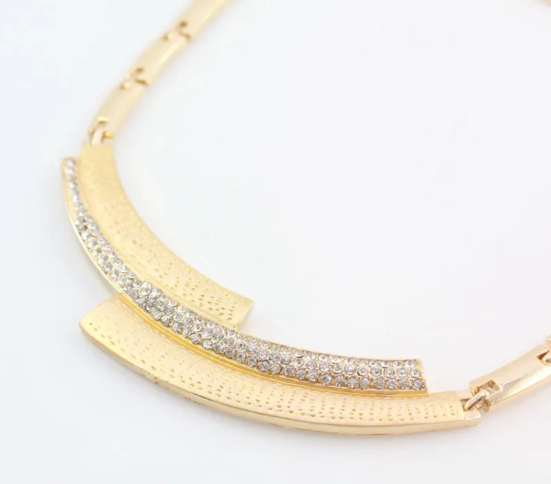 Fashion Wedding Bridal Crystal Rhinestone Jewelry Sets African Beads Dubai Gold Color Statement Jewellery Costume | Украшения и