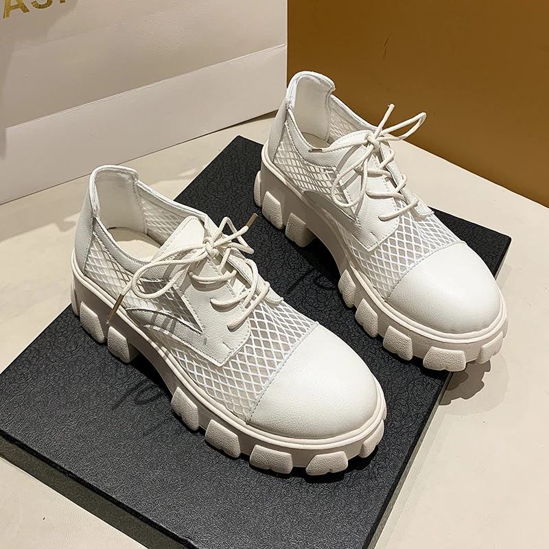 Platform Sports Oxford Shoes Women 2021 Summer Breathable Mesh Fashion Lace Up Casual Black White Flats Women Thick Bottom Shoes
Platform Sports Oxford Shoes Women 2021 Summer Breathable Mesh Fashion Lace Up Casual Black White Flats Women Thick Bottom Shoes