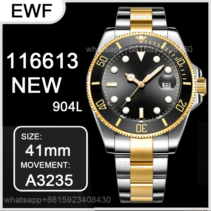 EW Best Edition Men's Automatic Mechanical Watch 116613 904L Steel Blue Dial Cal3235 ceramic bezel luminous waterproof watch
EW Best Edition Men's Automatic Mechanical Watch 116613 904L Steel Blue Dial Cal3235 ceramic bezel luminous waterproof watch