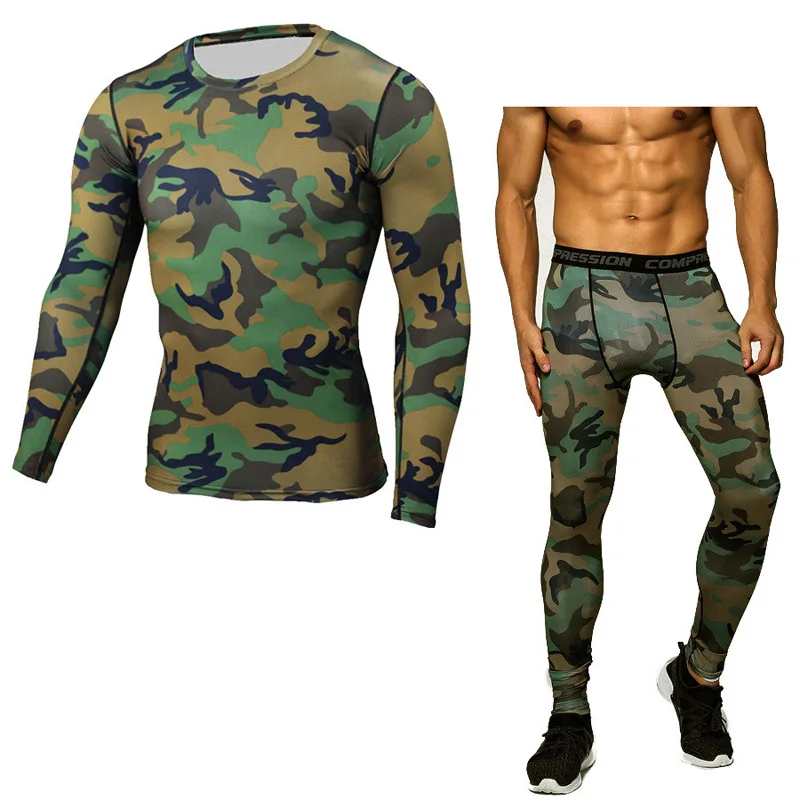 New Camouflage Tracksuit Men Winter Gym clothing Running T-shirt Jogging Pants 2-piece set Quick dry MMA Training kit Sport suit
New Camouflage Tracksuit Men Winter Gym clothing Running T-shirt Jogging Pants 2-piece set Quick dry MMA Training kit Sport suit