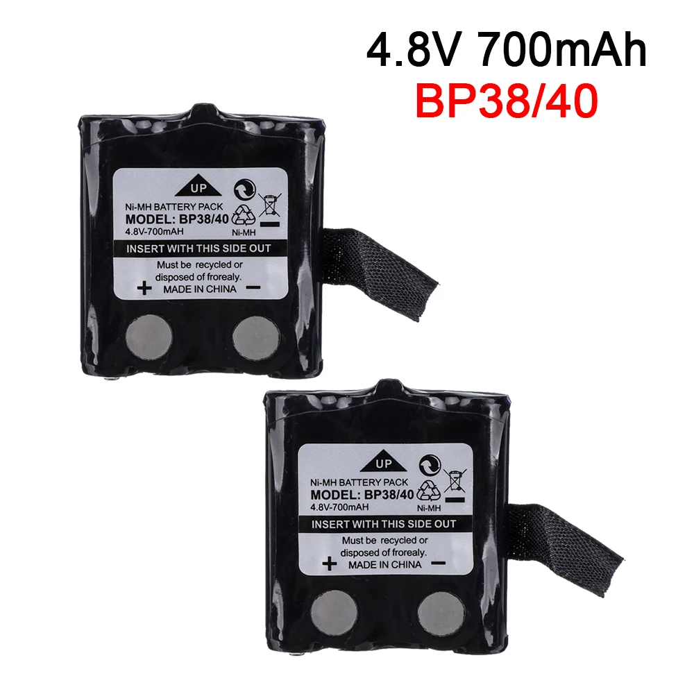2pcs BP38/40 4.8V 700MAH NI-MH rechargeable Battery For Uniden BP-38 BP-40 BT-1013 BT-537 GMR FRS 2Way Radio battery TLKR4 T7/T8
2pcs BP38/40 4.8V 700MAH NI-MH rechargeable Battery For Uniden BP-38 BP-40 BT-1013 BT-537 GMR FRS 2Way Radio battery TLKR4 T7/T8