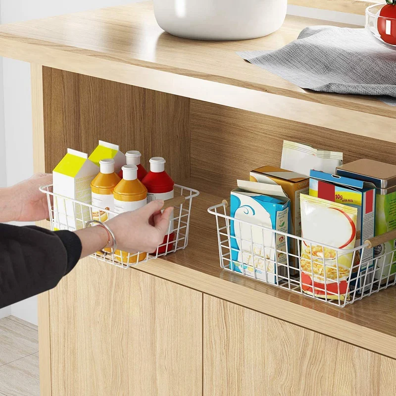 Kitchen Wire Storage Baskets for Pantry Cabinet, 3 Pack Metal Wire Food Organizer Storage Bin With Handles for Bathroom
Kitchen Wire Storage Baskets for Pantry Cabinet, 3 Pack Metal Wire Food Organizer Storage Bin With Handles for Bathroom