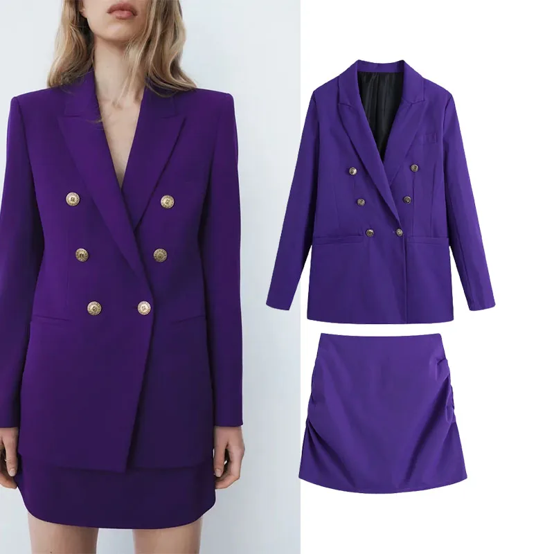 Women's suit 2021 New Fashion Office V-neck Breasted Decorate Slim Blazer And High waist Pleated Mini Short skirt Female 2 Sets
Women's suit 2021 New Fashion Office V-neck Breasted Decorate Slim Blazer And High waist Pleated Mini Short skirt Female 2 Sets