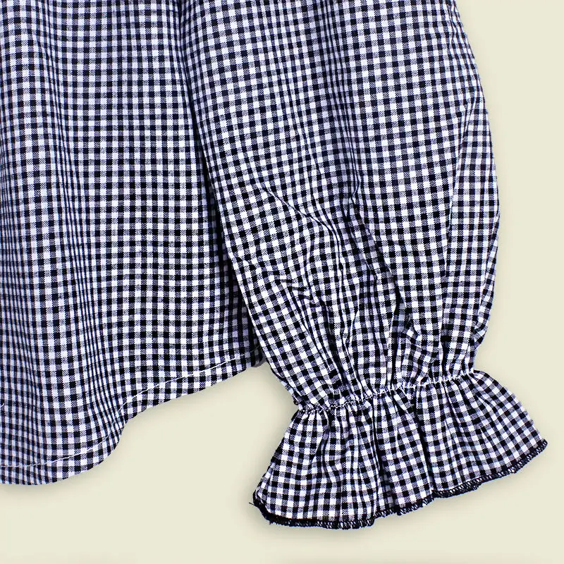 Long-sleeve Plaid Shirt Women's Ruffle V Neck Irregular Blouses Spring Stylish Plus Size Tops Student Korean Loose Shirt Blusas
Long-sleeve Plaid Shirt Women's Ruffle V Neck Irregular Blouses Spring Stylish Plus Size Tops Student Korean Loose Shirt Blusas