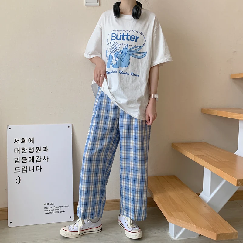 Cool Comfort Women Blue Plaid Pants High Waist Korean Straight Slacks Lady Wide Leg Pants Female Oversized Loose Casual Trousers
Cool Comfort Women Blue Plaid Pants High Waist Korean Straight Slacks Lady Wide Leg Pants Female Oversized Loose Casual Trousers