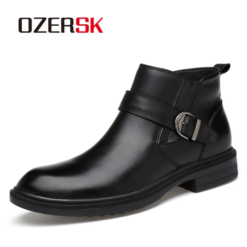 OZERSK Brand Black Warm Winter Men Boots Genuine Leather Ankle Boots Men Winter Causal Shoes Men Snow Boots For Men Size 36~46
OZERSK Brand Black Warm Winter Men Boots Genuine Leather Ankle Boots Men Winter Causal Shoes Men Snow Boots For Men Size 36~46