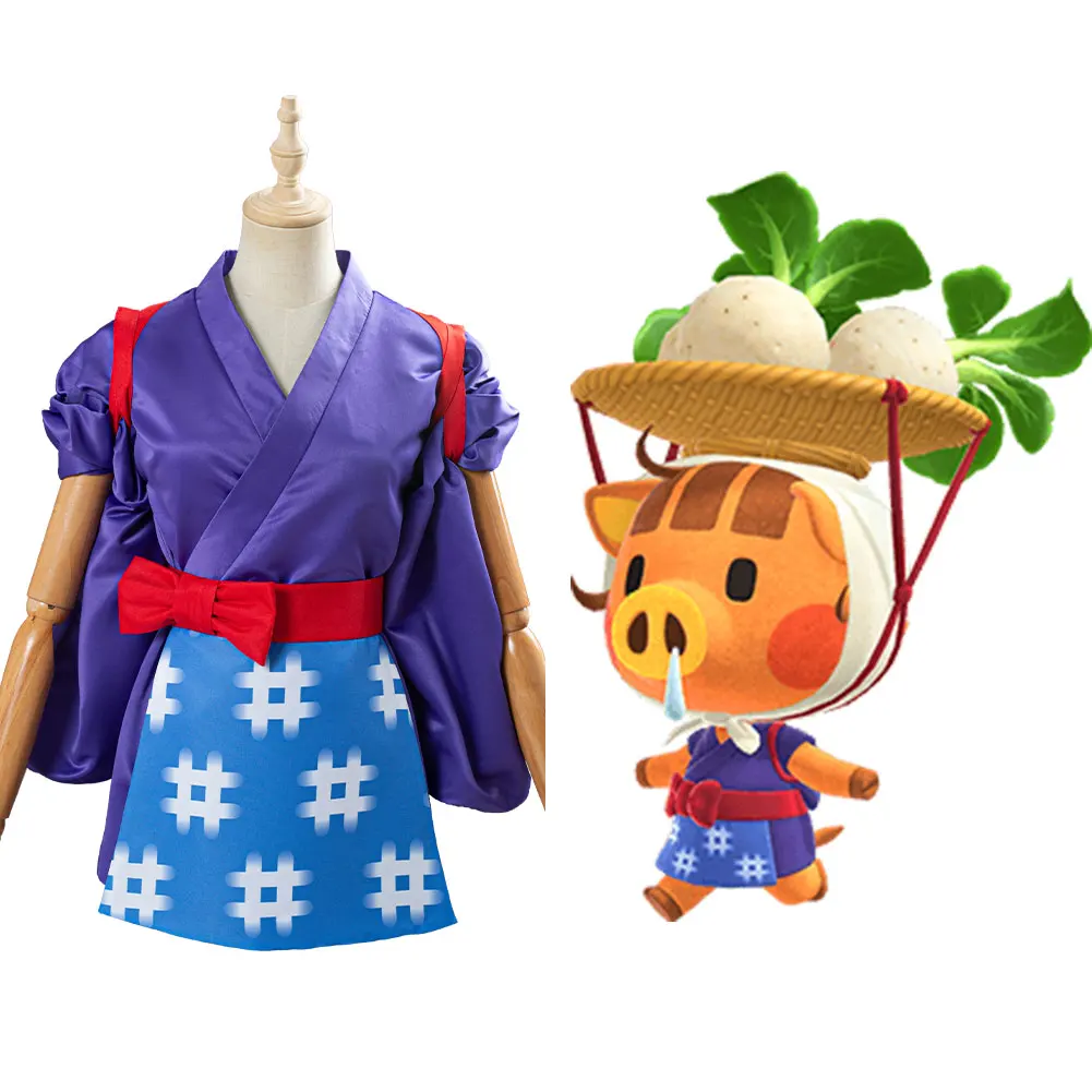 

Game Animal Cosplay Crossing Daisy Mae Cosplay Costume Women Girls Kimono Dress Outfit Halloween Carnival Costume