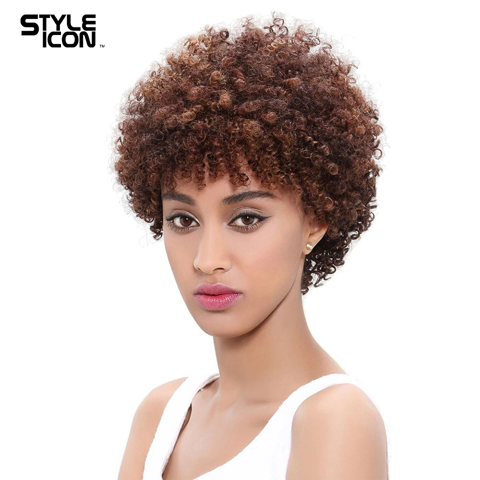 Парик Styleicon с коротким вырезом фея бразильские афро кудрявые вьющиеся