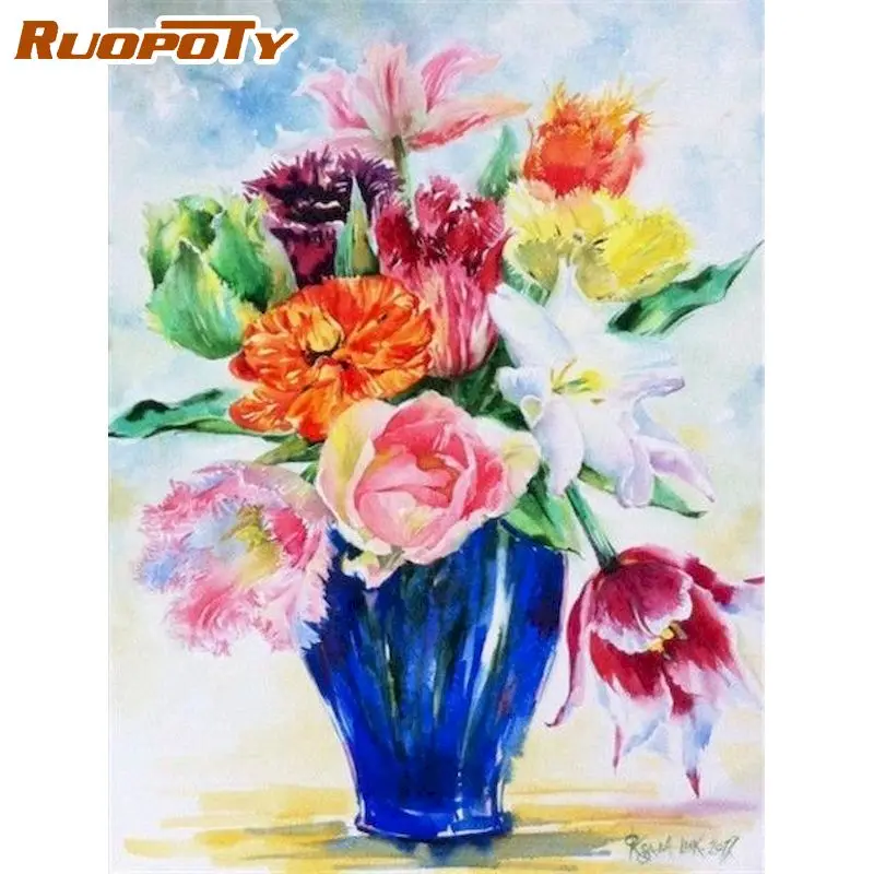 RUOPOTY Acrylic Painting By Numbers Kits Flowers Vase DIY 60x75cm Oil Drawing By Numbers Unique Gift For Home Decor
RUOPOTY Acrylic Painting By Numbers Kits Flowers Vase DIY 60x75cm Oil Drawing By Numbers Unique Gift For Home Decor