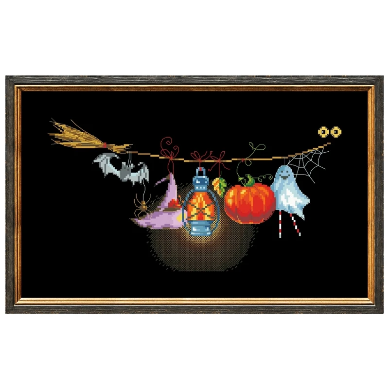 Magic lamp cross stitch kit Halloween pattern design 18ct 14ct 11ct black canvas embroidery DIY needlework
Magic lamp cross stitch kit Halloween pattern design 18ct 14ct 11ct black canvas embroidery DIY needlework
