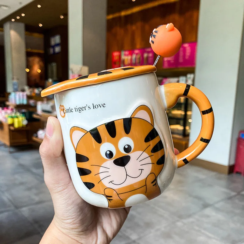 New 400mL Cartoon Tiger Coffee Mug with Lid and Spoon Creative Cute Animal Personality Milk Tea Juice Ceramic Cup Gifts for Kids
New 400mL Cartoon Tiger Coffee Mug with Lid and Spoon Creative Cute Animal Personality Milk Tea Juice Ceramic Cup Gifts for Kids