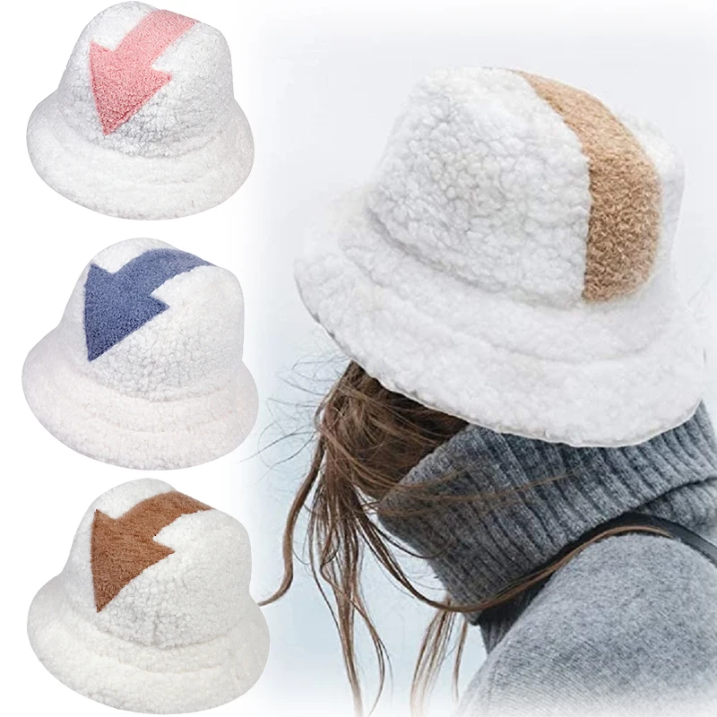 Winter Warm Bucket Hat Curl Lamb Wool Hat Arrow Symbol Printed Bucket Hat Fishing Caps Faux Fur Men Women Tide Flat Top Hats
Winter Warm Bucket Hat Curl Lamb Wool Hat Arrow Symbol Printed Bucket Hat Fishing Caps Faux Fur Men Women Tide Flat Top Hats