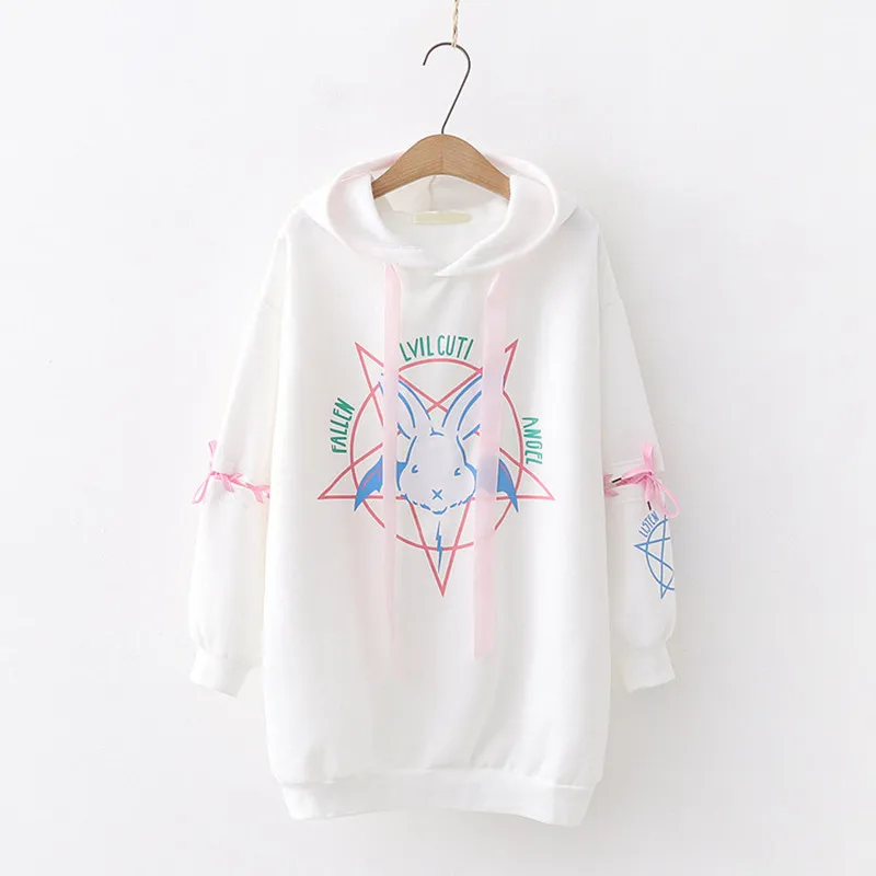 Harajuku Hoodies Autumn Women 2020 New Print Lace Up Gothic Punk Oversize Tops Long Sleeve Hooded Sweatshirt Pullover Streetwear 
Harajuku Hoodies Autumn Women 2020 New Print Lace Up Gothic Punk Oversize Tops Long Sleeve Hooded Sweatshirt Pullover Streetwear