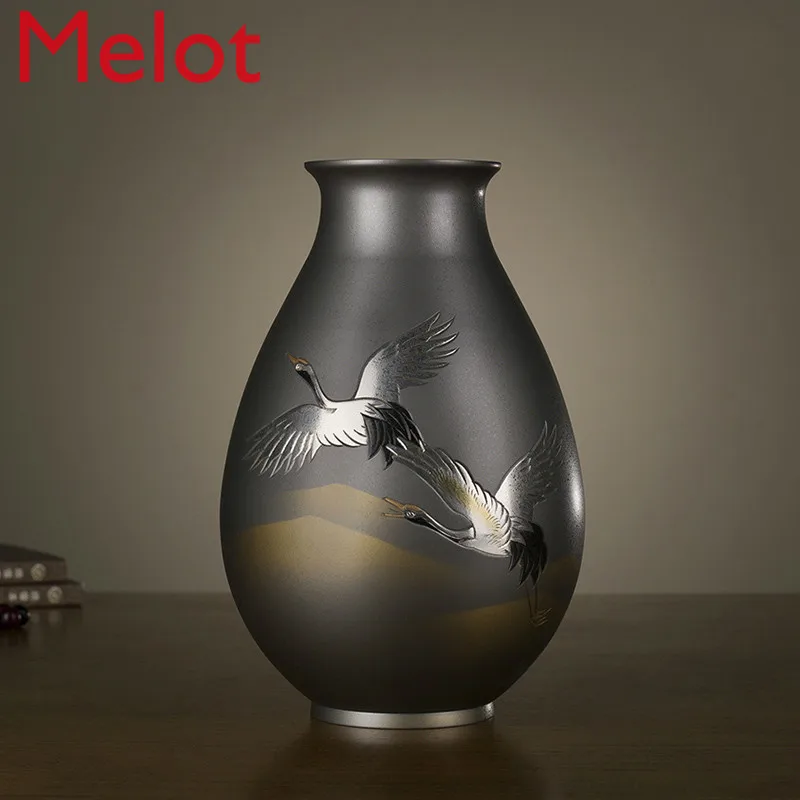 All-Copper Ornaments "Crane of High-Cut Bronze Ware" Copper Crafts Home Accessories Vase
All-Copper Ornaments "Crane of High-Cut Bronze Ware" Copper Crafts Home Accessories Vase