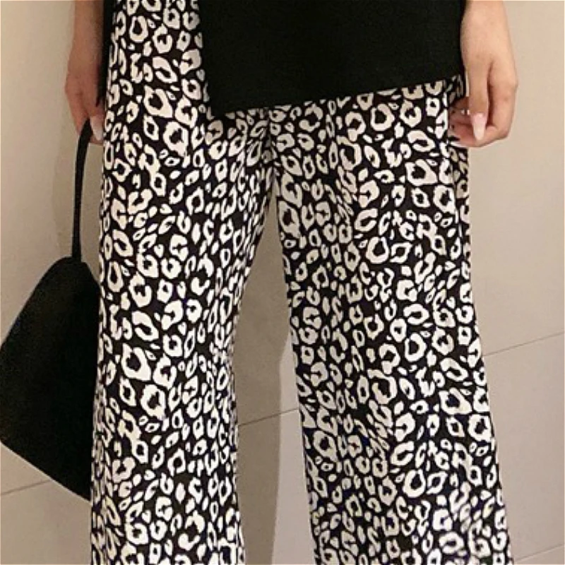 Wide Leg Pants Women Chic Leopard Ulzzang Summer High Elastic Waist Full Length Womens Trouser Soft Vintage All-match Lady Pant
Wide Leg Pants Women Chic Leopard Ulzzang Summer High Elastic Waist Full Length Womens Trouser Soft Vintage All-match Lady Pant