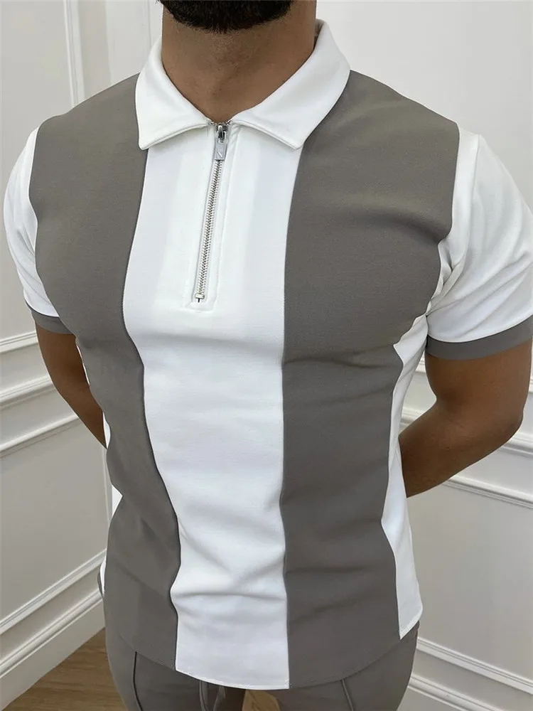 Summer New Men's Polo Shirt Short Sleeve Casual Men Fashion Plaid Zipper Turn-down Collar Patchwork Design Harajuku Streetwear
Summer New Men's Polo Shirt Short Sleeve Casual Men Fashion Plaid Zipper Turn-down Collar Patchwork Design Harajuku Streetwear