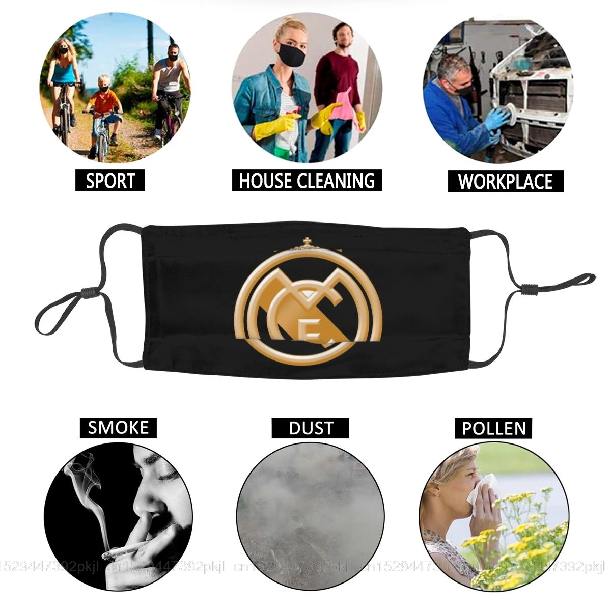 Golden Crest Mouth Mask real madrided Fashion Muffle Face Masks
Golden Crest Mouth Mask real madrided Fashion Muffle Face Masks