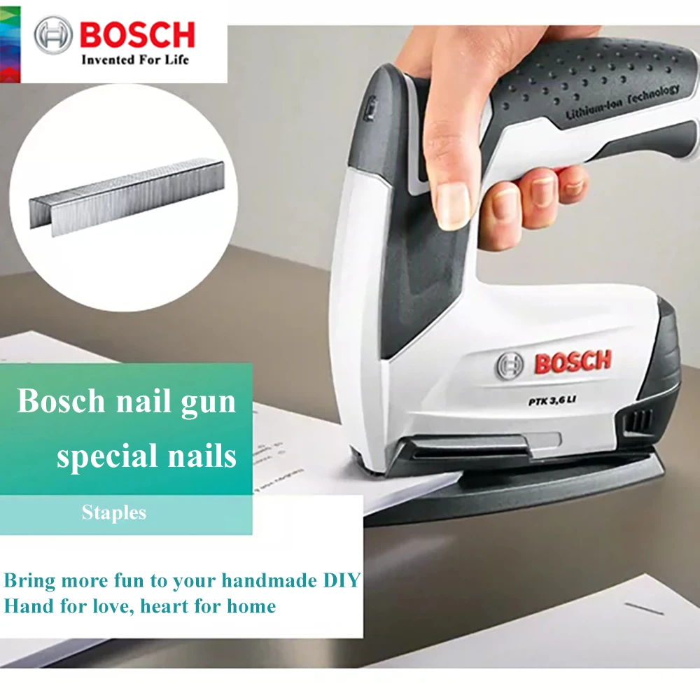 Bosch степлер тонкий штапель 4/6/8/10 мм Электрический штапельный Пистолет Аксессуары