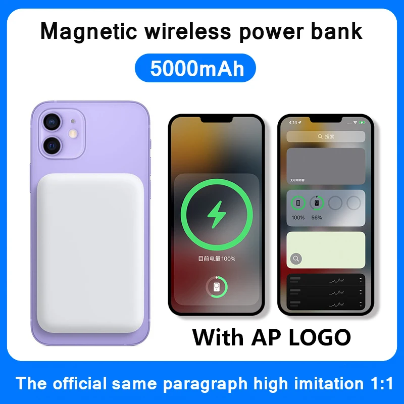 1:1 5000mAh Magnetic Wireless Power Bank For iphone 13 12 13Pro 12 Por Max Portable Mini Powerbank Mobile Phone External Batter
1:1 5000mAh Magnetic Wireless Power Bank For iphone 13 12 13Pro 12 Por Max Portable Mini Powerbank Mobile Phone External Batter