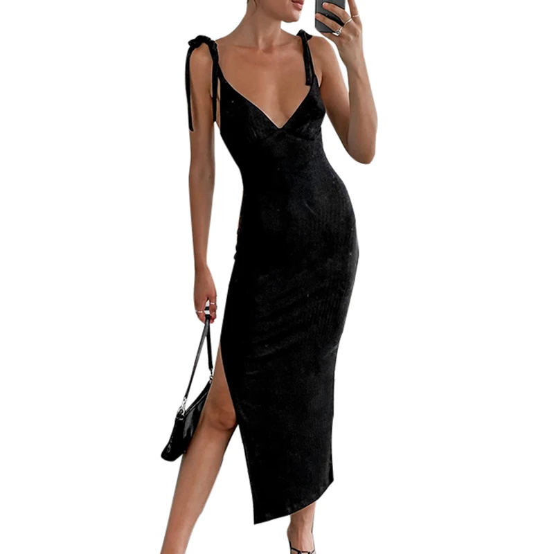 Women Split Dress, Sleeveless V Neck Wrapped Drawstrings Elastic Street Party Casual Summer Midi
Women Split Dress, Sleeveless V Neck Wrapped Drawstrings Elastic Street Party Casual Summer Midi