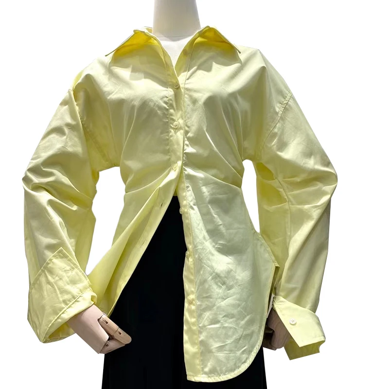 TWOTWINSTYLE White Ruched Shirt For Women Lapel Long Sleeve Minimalist Casual Tunic Blouse Female Fashion New Clothing 2021 Tide
TWOTWINSTYLE White Ruched Shirt For Women Lapel Long Sleeve Minimalist Casual Tunic Blouse Female Fashion New Clothing 2021 Tide