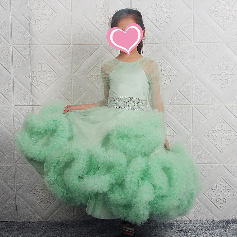 Green Cloudy Skirt Princess Pageant Dresses Flower Girl Dress Long Sleeve Beaded Belt Kids Party Gown
Green Cloudy Skirt Princess Pageant Dresses Flower Girl Dress Long Sleeve Beaded Belt Kids Party Gown