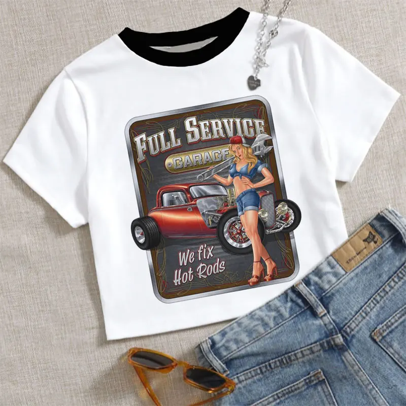2021 Summer Handsome Short T-Shirt Sexy Girl Over 18 Years Old English Letter Cool Ins Fashion Trend Car Print Crop Tops
2021 Summer Handsome Short T-Shirt Sexy Girl Over 18 Years Old English Letter Cool Ins Fashion Trend Car Print Crop Tops