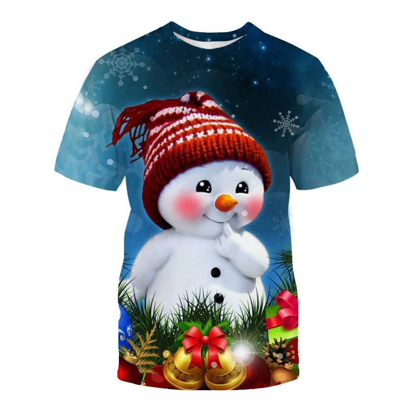 2022 Christmas Gift Men and Women T-shirt 3D Printing Cartoon Snowman Holiday Wind Cartoon Pattern Children's New Year Shirt
2022 Christmas Gift Men and Women T-shirt 3D Printing Cartoon Snowman Holiday Wind Cartoon Pattern Children's New Year Shirt