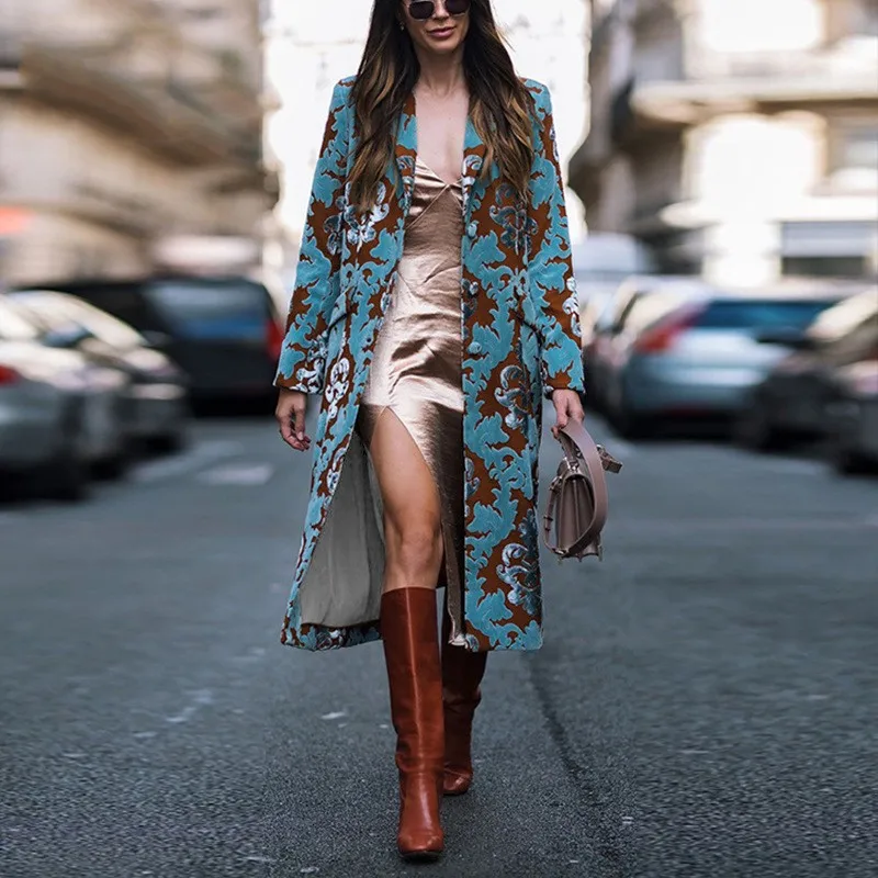 Women's Jacket Trench Coat Autumn Winter Fashion British Style Turn-Up Collar Printed Temperament Suit Collar Long Sleeve Coat
Women's Jacket Trench Coat Autumn Winter Fashion British Style Turn-Up Collar Printed Temperament Suit Collar Long Sleeve Coat